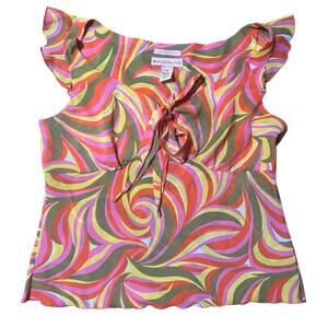 Vintage Y2K Bandolino Orange and Pink Top Size 12